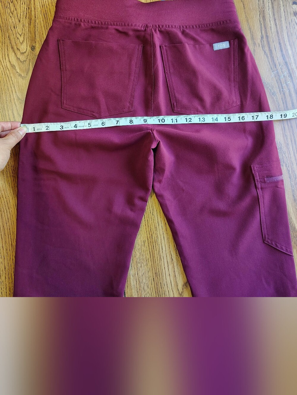 Figs Zamora Scrub Jogger Pants Professional Women's High Waist Burgundy sz XXS. - Picture 11 of 16